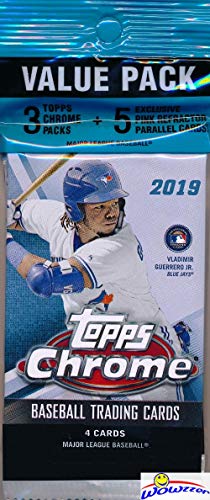 2019 Topps Chrome Baseball EXCLUSIVE Factory Sealed SUPER FAT PACK with BONUS PINK REFRACTOR PARALLELS! Look for RCs, Refractors & Autos of Vladimir Jr, Pete Alonso, Austin Riley & Many More! WOWZZER!