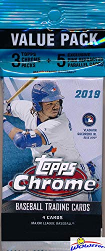 2019 Topps Chrome Baseball EXCLUSIVE Factory Sealed SUPER FAT PACK with BONUS PINK REFRACTOR PARALLELS! Look for RCs, Refractors & Autos of Vladimir Jr, Pete Alonso, Austin Riley & Many More! WOWZZER!