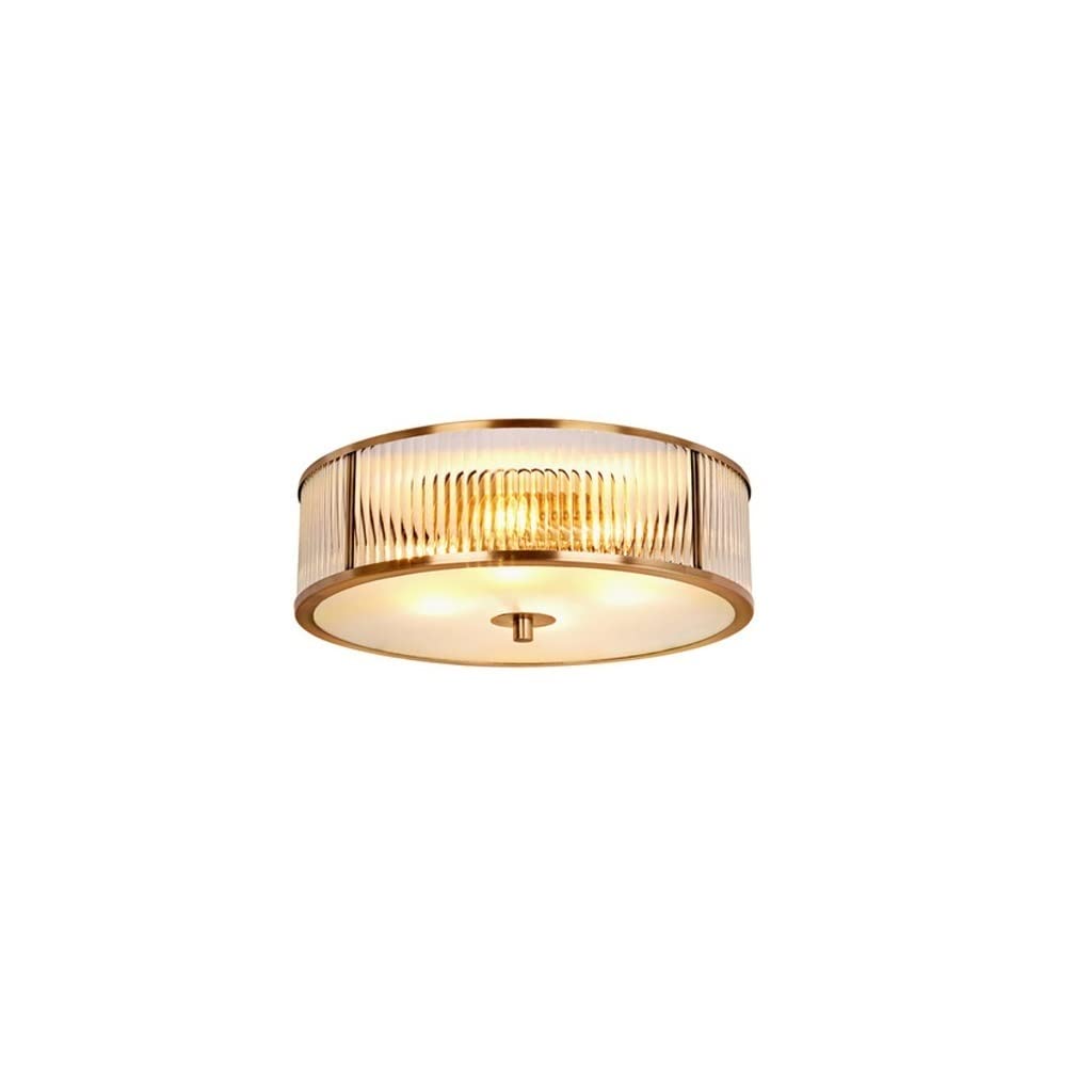 HynJGih Simple Copper Ceiling Lamp Light Luxury Study Room Storage Lamp Aisle Corridor Hall Round Glass Lamp LED Light(35cm)
