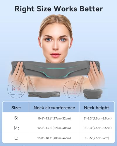 BETOVIN Heated Style Cervical Collar Neck Support Brace, Grey, Medium Size, Fits Neck Circumference 12.6-15.8 inches, Height 3.0-3.3 inches. - Thumbnail 4
