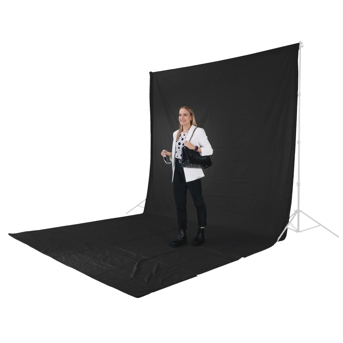 Hama Toile de Fond pour Photographie - 2,95 x 6 m - 100% Coton - Écran Noir - pour Photographie, vidéo et télévision