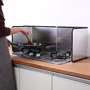 Splatter Screen for Frying Pan Stainless Steel High Temperature Resistance Splatter Guard Cover Foldable Nonstick Oil Splash Guard Board Kitchen Tool for Cooking