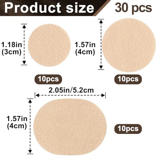 Image of Pndeyo 30pcs Moleskin Pads for Feet, Round Oval Blister Protection Patch, Self-Adhesive Flannel Moleskin Strips, Anti-Wear Mole Skin Patch for High Heels Loafers Boots Hiking Shoes- Nude Color