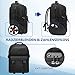 MATEIN Trolley Rucksack mit Rollen, 17,3 Zoll Trolley Rucksack mit Groß Rädern, 50L Reiserucksack mit rollen Einschließen USB-Ladeanschluss &Kombinationsschloss, Wasserdichte für Arbeit Reise, Schwarz