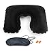 Produktbild Gemini® Inflatable Travel Neck Pillow, Neck Support Cushion with Eye Mask Earplugs, Black