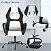 BestOffice Office Chair PC Gaming Chair Cheap Desk Chair Ergonomic PU Leather Executive Computer Chair Lumbar Support for Women, Men (White)