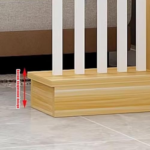 Image of MKH KRAFTS- Hand Carved Wooden Room Divider & Partition Panel Decorative Room Separator Open Shelf Divider for Living Room Kitchen Office with Iron Rodes