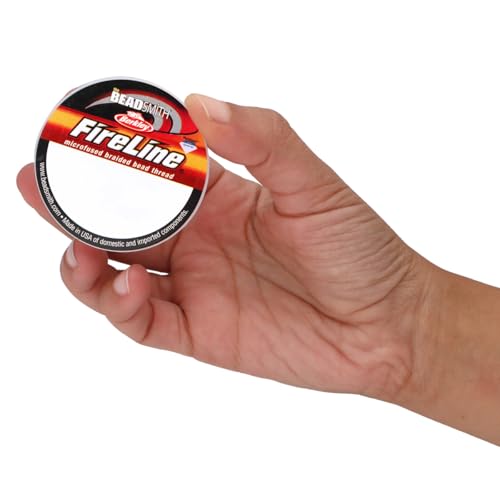 The Beadsmith Fireline by Berkley – Micro-Fused Braided Thread – 4lb. Test, 005”/.12mm Diameter, 15 Yard Spool, Smoke Grey – Super Strong Stringing Material for Jewelry Making and Bead Weaving