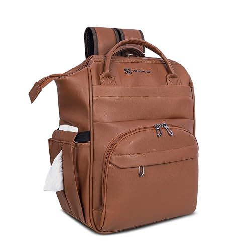 Image of Diaper Bag for Mothers | 30L Waterproof Maternity Bag with Multi Compartments, Insulated Bottle Pockets & Ultra Vegan Leather