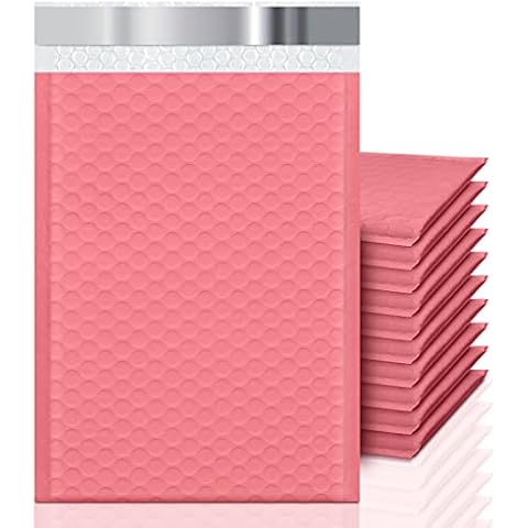 KeePack Bubble Mailers 6x9 Inch,Coral Red,50-pack Cover