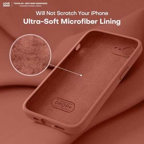 Image of LOVE 3000 Designed for iPhone 16e /17e Case, Premium Silicone with [Soft Anti-Scratch Microfiber Lining] Shockproof Protective Phone Case for Men Women Girls 6.1 inch, Caramel