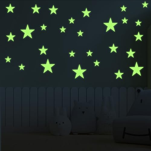27 Stück Leuchtsterne Groß Leuchtende Stern Aufkleber Leuchtsterne Selbstklebend Sternenhimmel Wandsticker 3 Größen für Wände und Decken Deko