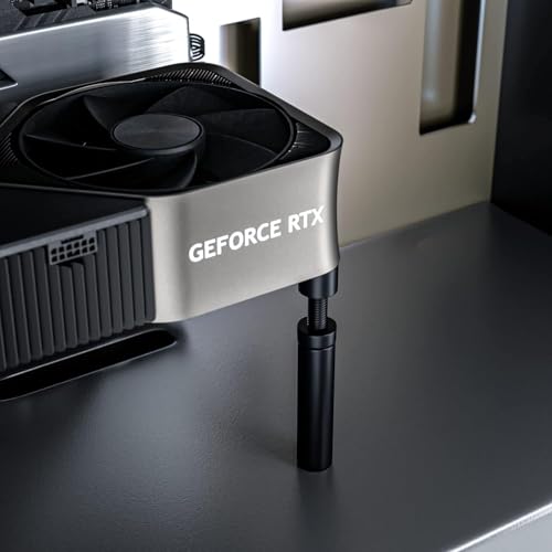Image of GPU Sag Bracket, Graphics Card Support Bracket for PC Gaming Rigs, GPU Holder with Magnetic Base for High-Performance Computers, Square Design in Black Color
