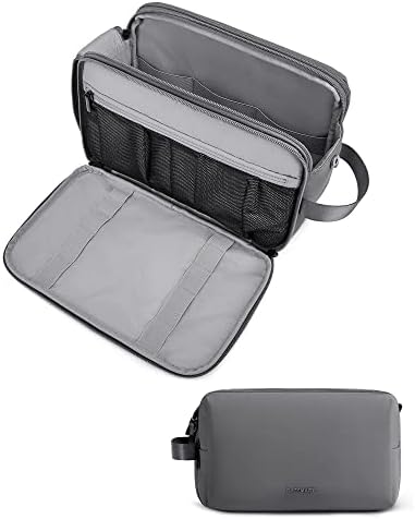 BAGSMART Toiletry Bag for Men, Travel Toiletry Organizer Dopp Kit Water-resistant Shaving Bag for Toiletries Accessories, Door Room Essentials, Black