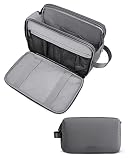 BAGSMART Toiletry Bag for Men, Travel Toiletry Organizer Dopp Kit Water-resistant Shaving Bag for Toiletries Accessories, Door Room Essentials,Grey-large