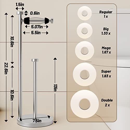 Vehhe Toilet Paper Holder Stand, Free Standing Toilet Paper Stand With Reserve&Stainless Steel Hand Towel Stand With Suction Cups #TOP5