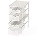 Simple Houseware Stackable 2 Tier Sliding Basket Organizer Drawer, White