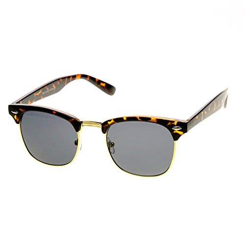 Image of zeroUV Half Frame Semi-Rimless Horn Rimmed Sunglasses