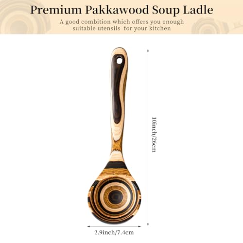 Gudamaye PB01 Pakkawood Deep Soup Ladles,Pakkawood Ladle,10.6 Inch Big Soup Ladle thumb #1