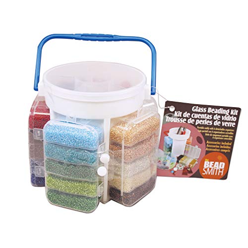 The Beadsmith Bead Caddy Portable Bead Set W/Jewelry Making Supplies. Includes 1000+ Gm Of Seed Beads Plus Accessories & Storage, Make Necklace, Earrings, Bracelets, Bangle Bracelet, Waist Jewelry. #TOP1