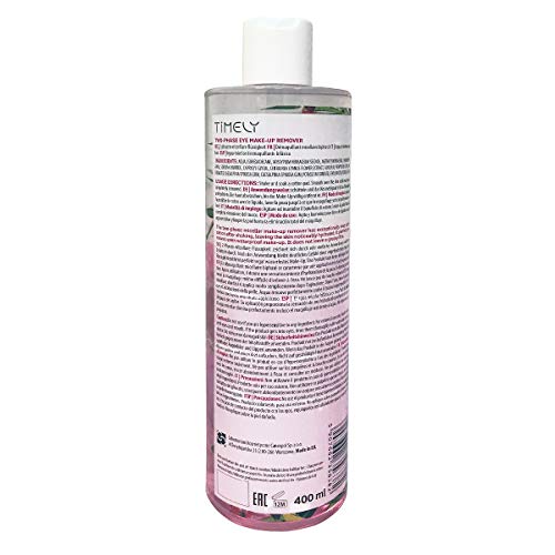 Timely - Desmaquillante de ojos bifásico para maquillaje waterproof, 400 ml - Imagen 3