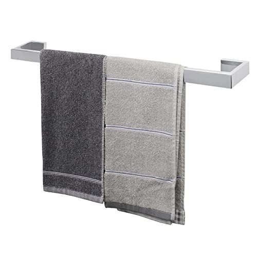 TocTen Toallero de baño – Base cuadrada gruesa SUS304 barra de toalla de acero inoxidable para baño, accesorios de barra de baño, toallero resistente montado en la pared (cromo pulido, 24 pulgadas)