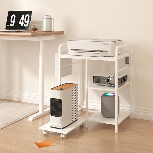 Image of Large Printer Stand with Storage: 24x18 Inch Printer Table for Home Office