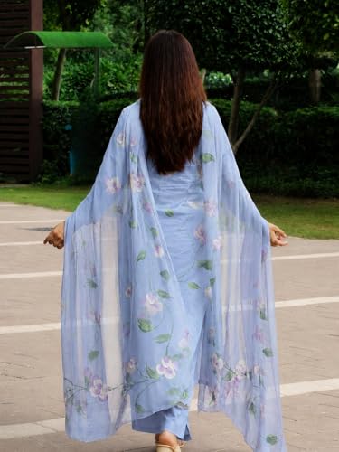 Image of ANNI Designer Viscose Printed Kurta for Women | Kurti Set Woman | Kurta with Pant & Dupatta | Straight Ethnic Suit | Indian Outfit Ladies Dress Stylish Traditional Clothing Office Party Fashion Look