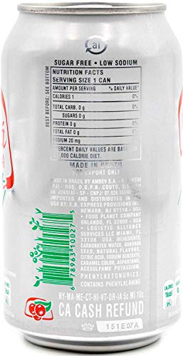 Guaraná Antarctica, The Brazilian Original Guaraná Soda, Diet, 11.83 fl oz (Pack of 12)