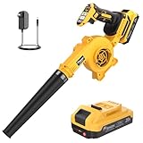 20V Cordless Leaf Blower with Battery & Charger - 4-Speed Electric Blower with 92CFM, Lightweight for Quick Yard Cleanup, Patio, Driveway & Dust Removal - Complete Lawn Care Blower Kit