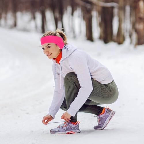 Image of Ear Warmers Headband, KOMAKE 2 Pack Earmuff Headband Fleece Earmuffs Running Headband Winter Ear Covers Moisture Wicking Sweatband Ski Sport Headband For Men & Women (Black+Gray)