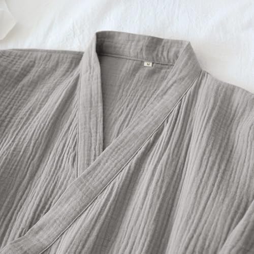 Yukata japonés de hombre en algodón transpirable y ropa de dormir ligera 7