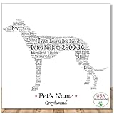 PetArt.us Greyhound – Personalized Art Print – Custom Pet Name, Gift for Dog Lovers or Pet Memorial, Gift Wrapped Home Decor, Handmade in the USA