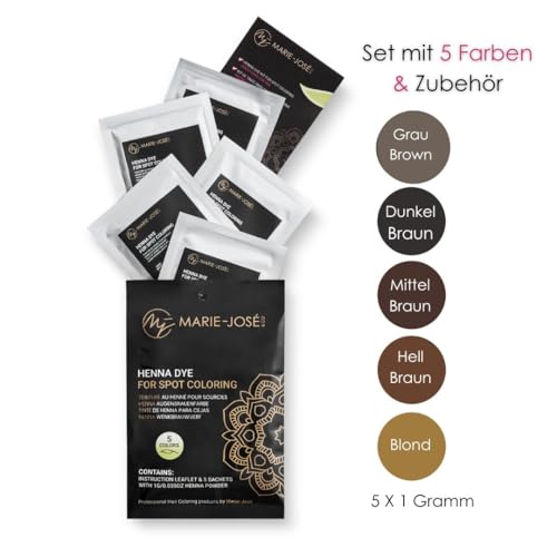 Marie-José All-in-One Henna Brows Kit für Profis. Ausreichend für 25 Behandlungen - Natürlich & vegan Augenbrauen färben!
