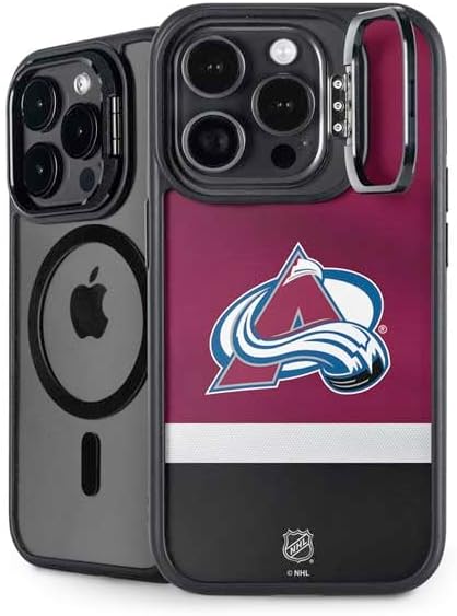 Skinit Kickstand Phone Case Compatible with iPhone 16 Pro Max - Officially Licensed NHL Colorado Avalanche Black Text Design