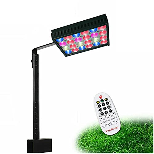 PopBloom 30W Refugium Lamp with Timer Full Spectrum Algae Tank Light for Marine Coral Reef Aquarium Filter, Aquarium Accessories