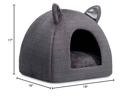 Hollypet HDHP-CBT-GY Pet Bed, Self-Warming 2 In 1 Cat Tent Cave For Kittens And Small Dogs thumb #7
