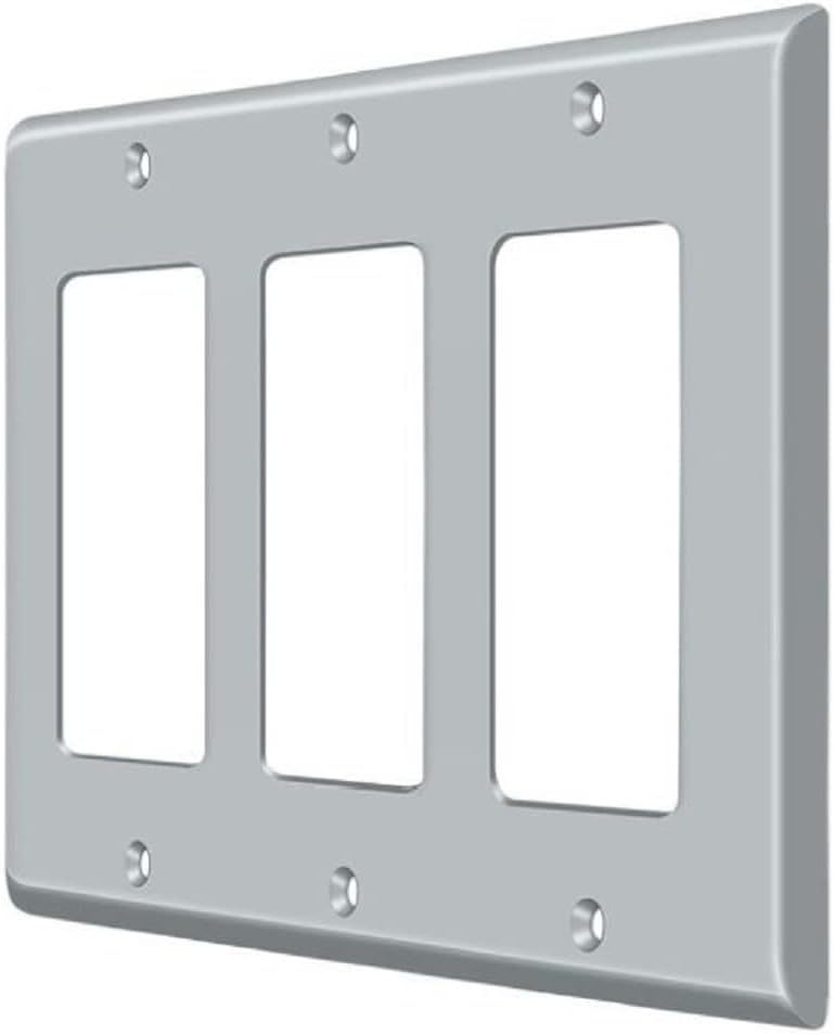 Deltana Swp4740u15a Triple Rocker Switch Plate, Antique Nickel