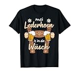mei Lederhosn is in d wäsch Oktoberfest Herren Tracht Ersatz T-Shirt