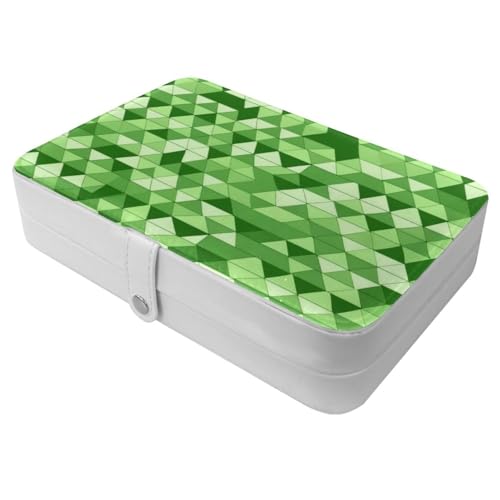 Boîte à bijoux motif triangle vert, coffret idéal pour vos colliers - 2