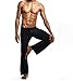 xhorizon TM FLK Men Man Flirty Lounge Loose-fitting Sport Yoga Pants Pyjama Trouser Black L