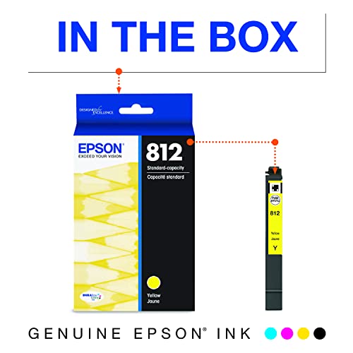 Image of Epson T812 DURABrite Ultra Ink Standard Capacity Yellow Cartridge (T812420-S) for Select Workforce Pro Printers (Pack of 2)