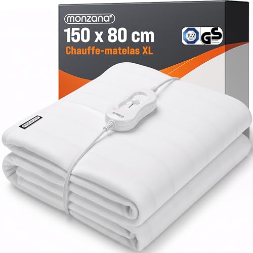 Monzana® Couverture chauffante 150x80cm 60W 1 Place 3 Niveaux de Chauffage Lavable Max. 40° surmatelas Chauffant Plaid Couverture électrique