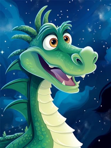 Kit broderie perles dragon vert COKYIS 40x50cm point de croix 3D