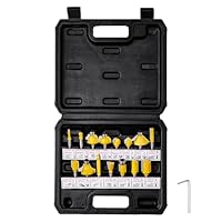 VEVOR Oberfräser, 6,35 mm, Set mit 15 Nutfräsern aus Hartmetall, Holzbearbeitungswerkzeug-Set für professionelle Tischler, Anfänger, MDF, Spanplatten, Sperrholz