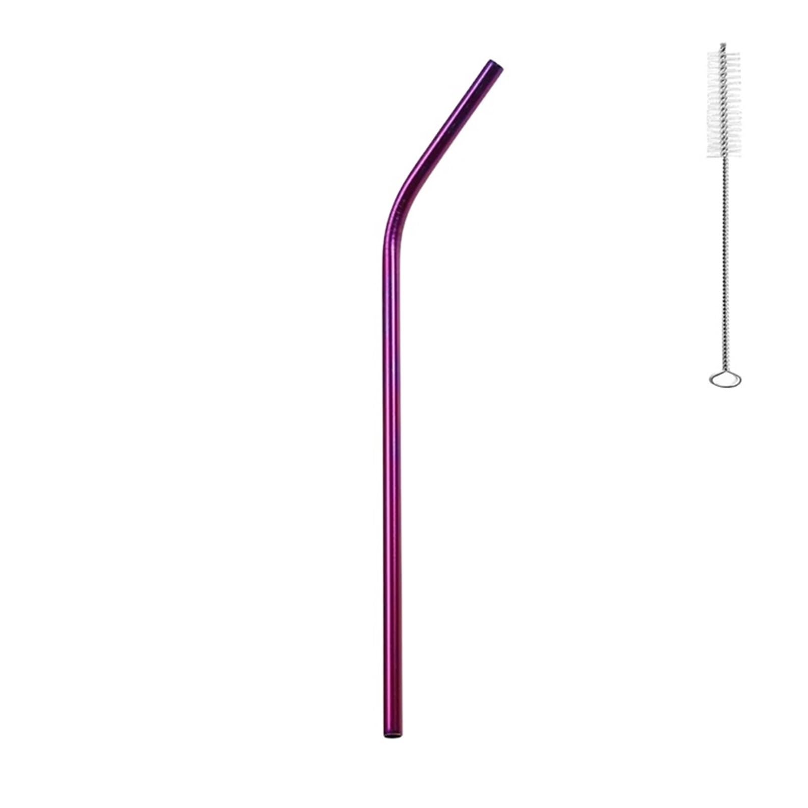 Paille inox de qualité supérieure lot de 100 pailles métalliques réutilisables violettes coudées