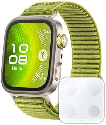 （14:30時点） 【体組成計セット】HUAWEI WATCH FIT 4 Pro スマートウォッチ 薄型軽量 ゴルフ機能 アウトドアに適した気圧計と測位システム 1.82インチ3000nitsディスプレイ サファイアガラス チタン合金ベゼル 10日間ロングバッテリー iOS/Android対応 グリーン
