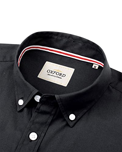 Image of Alimens & Gentle Mens Solid Oxford Shirt Long Sleeve Dress Shirt Work Casual Button Down Shirts with Pocket