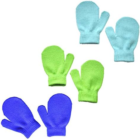Mittens Girls Cute Warm Knit Baby Of Gloves 3Pairs Winter Infant Boys Baby Care Ski Gloves for Kids (B, One Size)