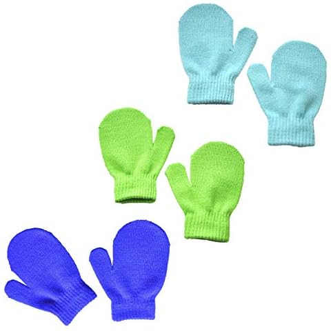 Baby Mittens Toddler Gloves Boys Warm Mittens 3Pairs Girls Of Cute Winter Infant Knit Gloves Baby Baby Care Baby Hand Gloves 12 Months (B, One Size) Cover
